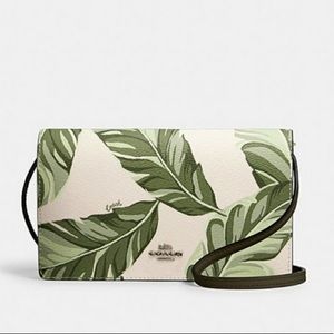 Coach Anna Fold Over Clutch Banana Leaf NWT